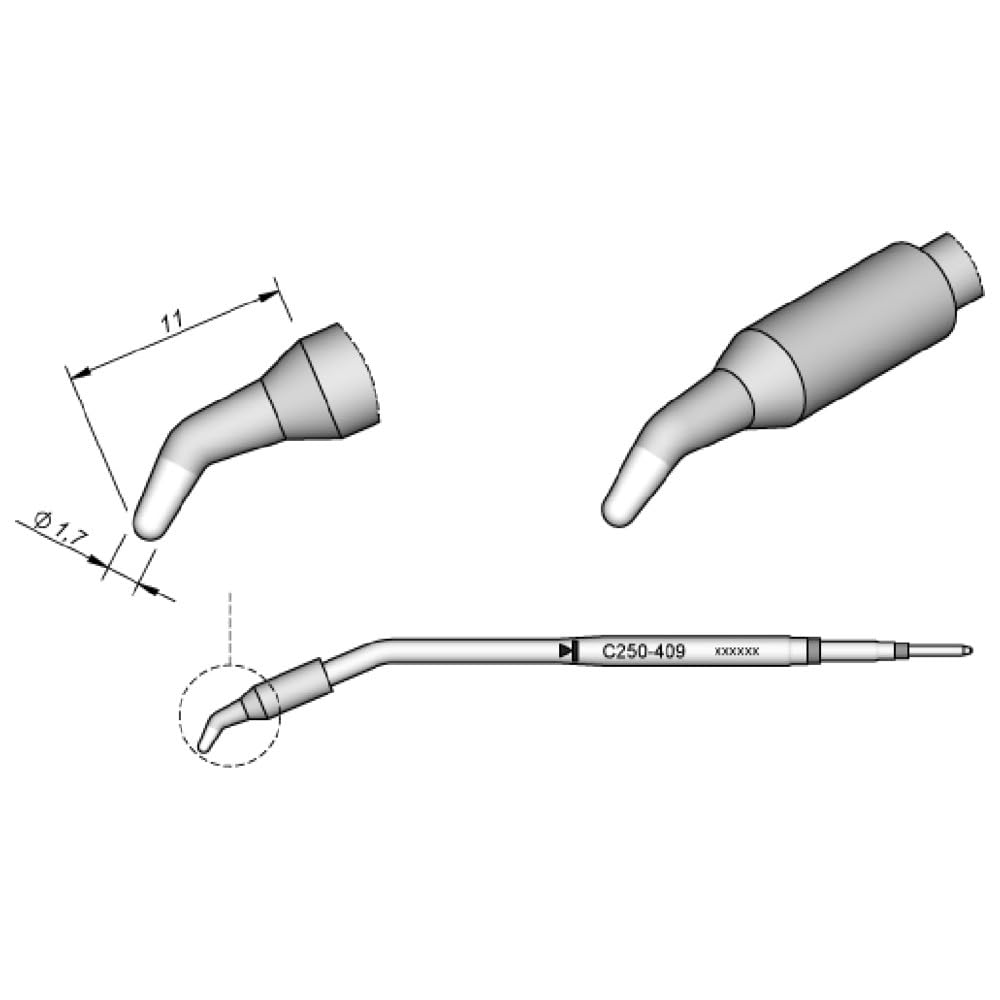 Jbc C250409 Soldering Tip for Aluminium 2 A Round
