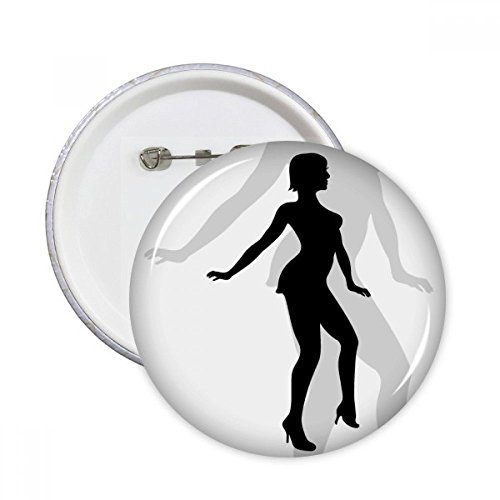Badge bouton décoration vêtement avec silhouette danse et motif coloré L