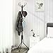 SONGMICS Coat Rack Freestanding, Metal Coat Rack Stand with 12 Hooks and 3 Legs, Coat Tree, Coffee Brown URCR18Z