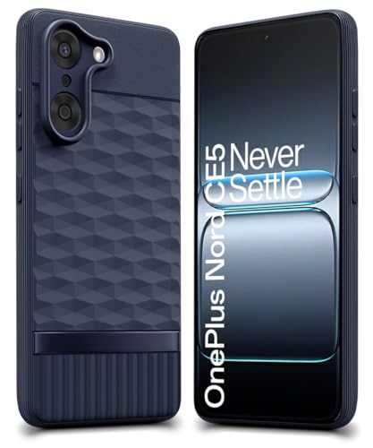 Image of WOW IMAGINE Back Cover for 1+ OnePlus Nord CE 5 5Gwith Hexa Cube Design | Ultra Slim Soft Rubberised Case | Inner Velvet Fabric | Matte Silicone Flexible Mobile Case | Camera Protection - Blue
