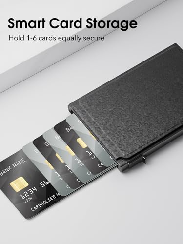 GAOCHALE Magsafe Wallet, Pop Up Magnetic Wallet with Adjustable Stand, Premium RFID Blocking, for iPhone 15/14/13/12 Series, 6 Card Holder, Black4