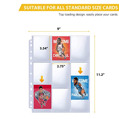 Smelha 9 Pocket Page Protector, Holds 1800 Cards,Trading Card Sleeve thumb #2