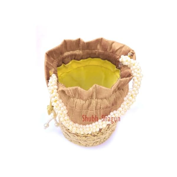 Shubh Shagun Woman's Silk Work Handbag Potli Bag - Image 6