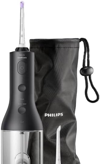 Philips Sonicare Cordless Power Flosser 3000 Oral Irrigator - Water Flosser for Teeth, Gums and Dental Care, Black (Model HX3826/33)