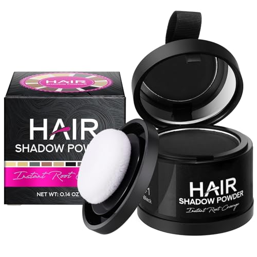 Hairline Powders, Instantly Hairline Powder for Thin Hair, Eyebrows & Beard Line, Windproof&Sweatproof,Stain-Proof 48 Hour,Root Touch Up Powder for men and women(Black)