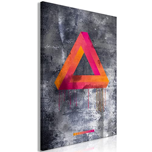 artgeist Acoustic Canvas Wall Art Print Triangle 24x35 in - 1pcs Picture with Acoustic Foam Sound Print Artwork Room Acoustics Soundproofing - Geometric Design Shape Abstract n-A-1476-b-a