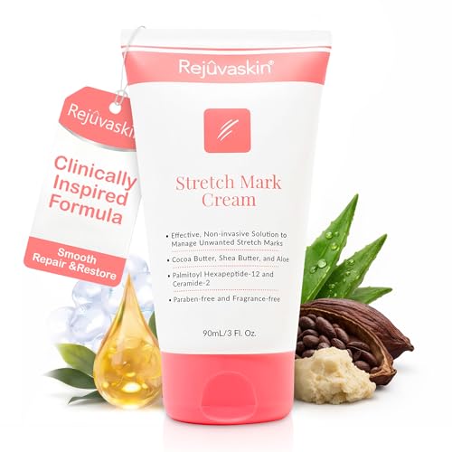 Rejuvaskin Stretch Mark Cream for Pregnancy & Weight Change, Stretch Mark Prevention, Helps Improve & Prevent Stretch Marks, Paraben Free, 3 fl oz / 90 ml.