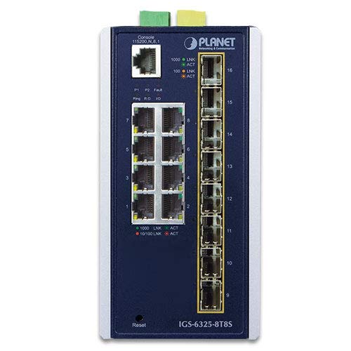 Image of ISW-6325-8T8S Industrial L3 8-Port 10 /100 /1000T + 8-Port 1G /2.5G SFP Managed Ethernet Switch