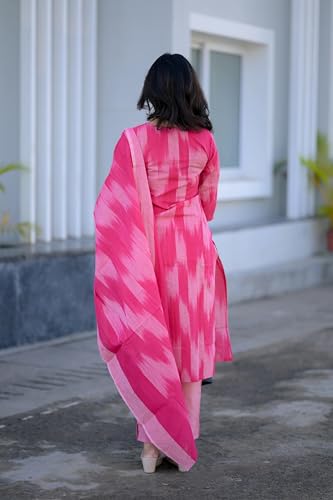 Image of ANNI DESIGNER Women Cotton Blend Kurta with Pant & Dupatta