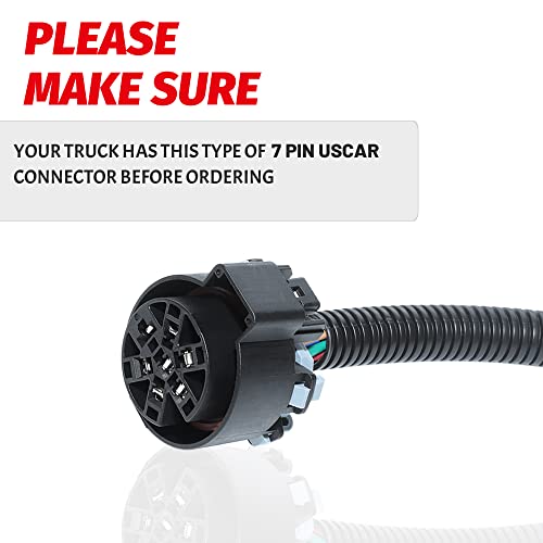MECMO Quick Connect Adapter for Tailgate Light Bar LED Redline Amber Turn Signal Reverse Full Function, USCAR 7 Pin to 4 Pin Trailer Connector Wiring Harness w/Reverse & 12V Wire for Truck USCAR 7-Way - Thumbnail 7