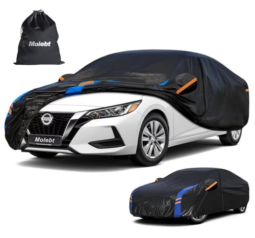 Image of Custom Fit Car Cover for Nissan Sentra (2000-2026), Upgraded Waterproof All Weather Outdoor Auto Cover with Driver Door Zipper & Mirror Pockets, UV /Snow /Dust Protection