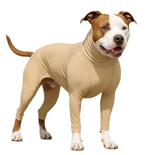 LovinPet Dog Sun Protection Shirt, 4-Way Stretch Nylon, Beige White, 2XL