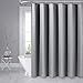 Dynamene Stall Fabric Shower Curtain - 36x72 Waffle Weave Heavy Duty Cloth Shower Curtains for Bathroom, Neutral Weighted Hotel Spa Luxury Bath Curtain Set with 6 Plastic Hooks,Grey/Gray