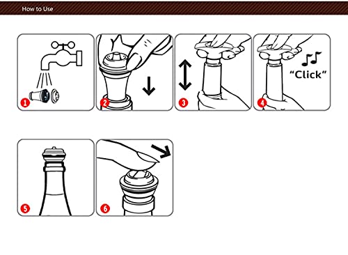 Ergonflow BJ213 Wine Saver Vacuum Stoppers, Set Of 6, Rubber Wine Stoppers thumb #6