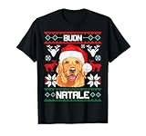 buon natale - golden retriever - dolce cane di natale maglietta