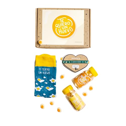Calcetines divertidos Te Quiero un Huevo en caja de regalo unisex con dulces para parejas