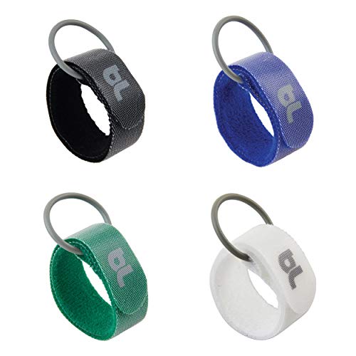 BlueLounge Kabelbinder, groß, 4er-Pack, Kunststoff, Reißverschluss, Innen/Außen
