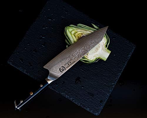 Regalia Kiritsuke Chef Knife: Professional Japanese 8.5 Inch AUS10 Premium High Carbon 67 Layer Damascus Steel Chef’s knives w/G-10 Handle Knives - Thumbnail 2