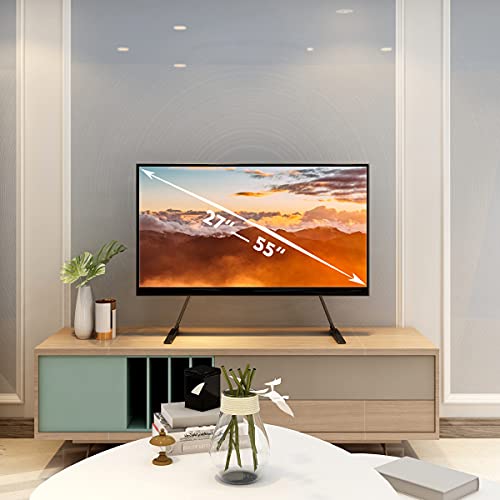 Hemudu Universal Table Top Tv Stand Base Vesa Pedestal Mount Tv Legs For 27 Inch To 55 Inch Lcd Led Plasma Flat Screen Tvs With Cable Management And Height Adjustment Tv Legs,Holds Up To 125Lbs #TOP1