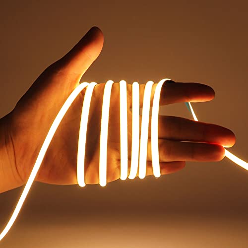 Tira LED COB 12V 5mm Blanco Cálido con Conector 5m miniatura 2