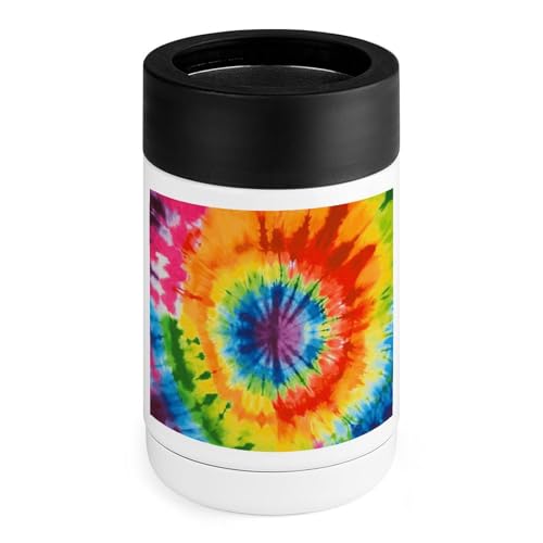 Stainless Steel Beverage Cooler with Silicone Sleeve, Tie Dye Print Multipurpose Drink Chiller for Home, Office, and Outdoor Use
