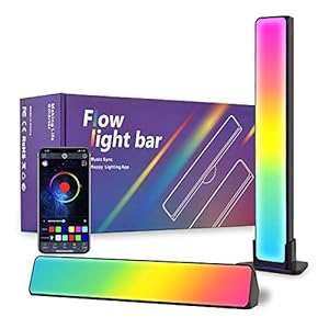 Lot de 2 smart lampe LED, VARWANEO smart lampe bureau avec 19 effets d’éclairage et 8 modes de musique, gaming deco lampe, LED play light bar pour 27-45″ PC, TV, décoration de chambre