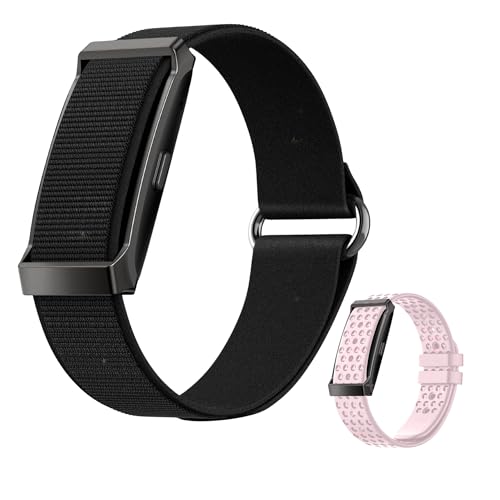 DuckDik Smart Band, Fitness Tracker Bracciale Intelligente Uomo Donna, Smartband Sportiva Contapassi con GPS Integrato, Cardiofrequenzimetro da Polso, SpO₂, Notifiche WhatsApp, 2 Cinturini Nero + Rosa