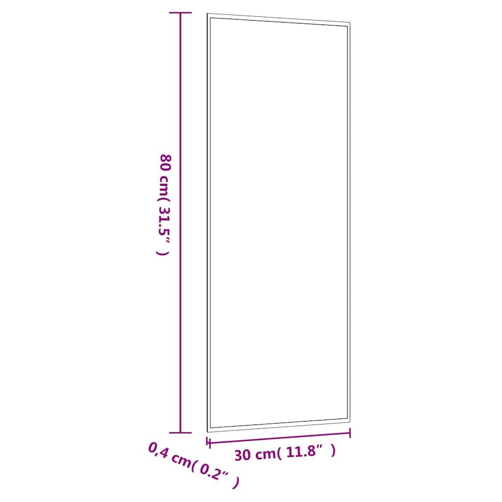 Fengshui Espejo de pared de cristal, 30 x 80 cm, rectangular