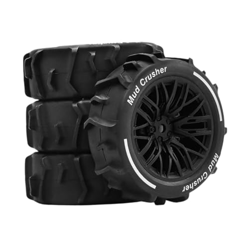 Yunhgft 4pcs 72x26mm RC Off-Road Sand Tires Easy Install Replacement Heavy Duty Snow Beach Desert Tyre, Black