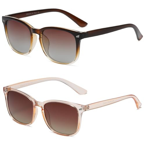 DUSHINE Polarized Sunglasses for Women Classic Retro Style UV400 Protection