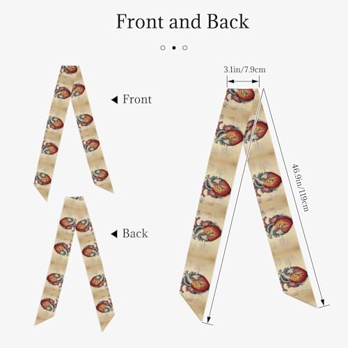 human anatomy heart chart Pattern Women's Fashion Scarf - Head Hair Accessories Versatile Scarf for Women Valentine's Day and Mother's Day, Black, One Size2