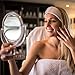 CLSEVXY Vanity Makeup Mirror with Stand, 1X/15X Magnification Double Sided 360 Degree Swivel, Portable Table Desk Counter top Magnifying Mirror, Tabletop Bathroom Shaving Mirror, 6.25 Inch