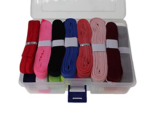 Pamir Tong 5/8'' Fold Over Elastic Foe Headband Baby Hair Bow Soft Fold Over Elastic Binding Webbing Tape Craft Sewing Assortment Color (50 Yards Mixed) #TOP3