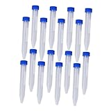 UTHCLO 30 Stück Zentrifugenröhrchen mit Schraubverschluss Transparent mit Skalierung Konischer Boden Auslaufsicher für Labor Biochemie und Molekularbiologie Praktische Reagenzgläser