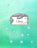  Liliana: Kawaii Manatee (Teddy Bear of the Sea) personalized notebook. Lined paper with Manatee companions