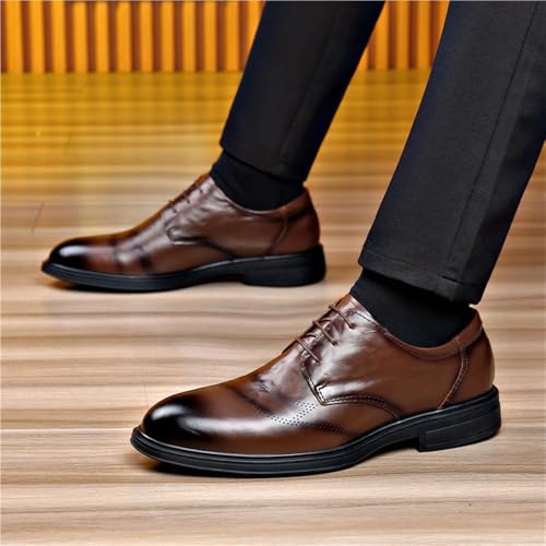 Men's Wedding Shoes for Groom Business Formal Dress Oxfords Spring Arrival Classic Lace-Up Leather Shoes for Suit3