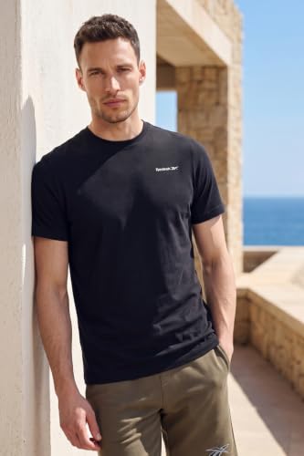 Image of Reebok Men's 100% Cotton Casual T-Shirt - Pure Cotton Soft Breathable Regular Fit Half Sleeve Tee for Men | Round Neck Tshirt for Men Cotton Tshirt