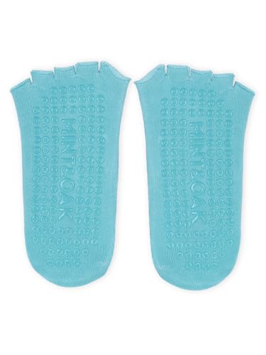 Image of Mint & Oak Pilates Socks with Grips for Women, Ankle Length Non-Slip Yoga Socks, Cotton Ideal For Yoga, Pilates, Gym, Workout, Cute Women's Gift