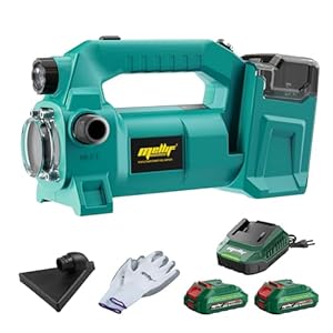 Mellif Akku Wasserpumpe für Makita Akku 18V, Gartenpumpe mit Akku 4000 mAh, Bürstenlos Motor, Fördermenge 1895 L/h, Förderhöhe 18 m, LED Licht für Garten (inkl. MELLIF 2 Akku 2.0 Ah + 1 Ladegerät 2.0Ah)