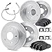Dynamic Friction Company Front and Rear Brake Rotors Slotted Silver with 5000 Advanced Brake Pads includes Hardware - 5514-40029