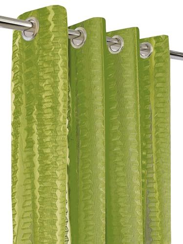 Image of Cortina Polyster Transparent Curtain Set |Long Door Installation | Bedroom Living Room Kids Room | 9 Feet Window Curtain Pack of 1 | Green