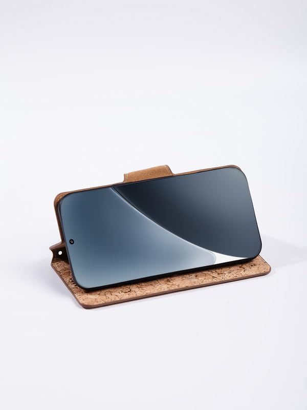 Image of ClickCase for Oneplus 11R 5G Natural Wood Cork Eco-Friendly Vegan Leather Wallet Case Flip Cover with Card Holder & Kickstand,Magnetic Flip Cover for Oneplus 11R 5G (Wood)