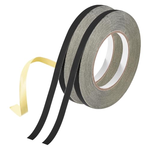 Image of MECCANIXITY 2Pcs Insulating Acetate Roll Cloth Adhesive Tape, 0.4in x 98ft Black Electrical Heat Resistant Fabric Tape for Laptop Electric Automotive Guitar Repair Wire Harness