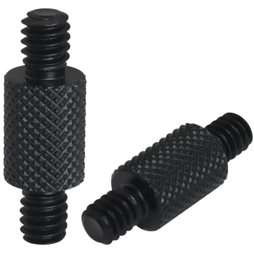 LUORNG - LUORNG 2PCS Tripod Screw Adapter 1/4 inch Double Head Extension Aluminium Adapter Screw for DSLR Tripods Monopods Binoculars Ball Heads Lens Rings
