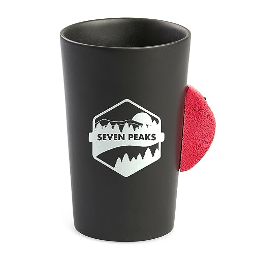 SEVEN PEAKS Taza Escalada Agarre Presa Profesional - Ceramica Apta para Microondas - Regalos para Escaladores - Accesorios Escalada Regalo Hand Grip Climbing Multipresa Entrenamiento (Roja 7a)