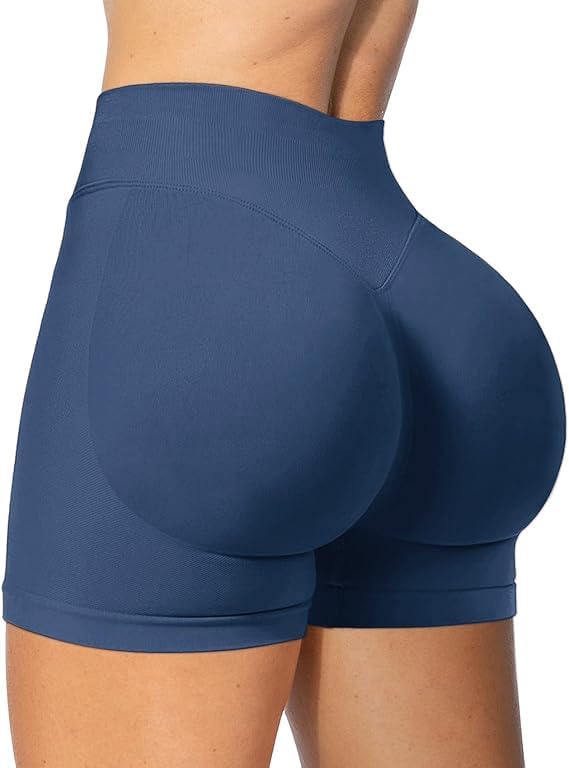 4.5" Workout Impact Shorts Hidden Scrunch Butt Lifting Gym Booty Biker Shorts for Women Tummy Control