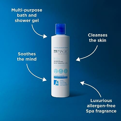 Sea Magik, Vegan Body Wash, Refreshing Spa Set including Dead Sea Salt, Allergen Free, Multipurpose - Image 2
