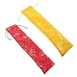 Gogogmee Bolsa de Brocado Engrosada para Almacenamiento de Pinturas y Caligrafía 40 Cm, Pack 2 Unidades Borla Decorativa, Protección para Pergaminos y Abanicos de Seda, Uso Versátil