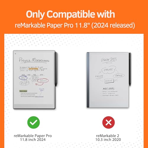 Image of Case for Remarkable Paper Pro 11.8 Inch 2024 Paper Tablet, Ultra Slim Lightweight Smart Folio Cover with Auto Wake Sleep, Hard Back Shell, Slim Case with Pen Holder, Protective Tablet Cover