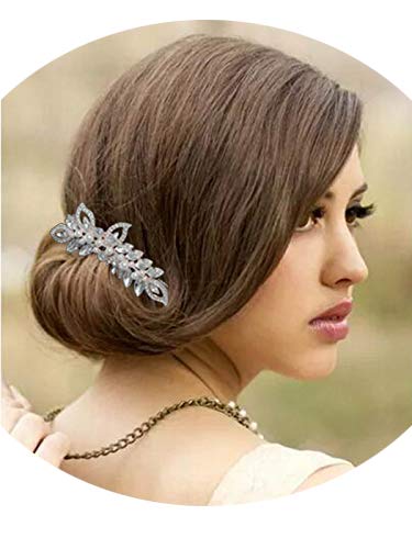 HandcessWedding Hair Combs Rose Gold Rhinestones Flower Bridal Hair Combs Hair Accessories for Bride and Bridesmaid
